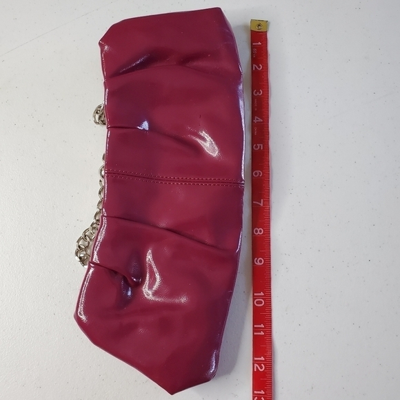 Express Design Studio Purple Clutch Small Chain Strap Patent Leather Bag - Picture 10 of 12